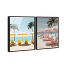 Beach Umbrella - 2 Piece Set