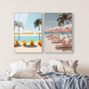 Beach Umbrella - 2 Piece Set