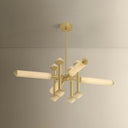 Vintage Brass Hydra Chandelier 48" by Corbett Lighting, view 3