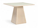 Atrium 36" Glass And Cane Top With Solid Wood Base Dining / Game Table - Natural