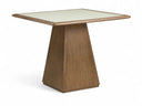 Atrium 36" Glass And Cane Top With Solid Wood Base Dining / Game Table - Brown