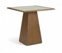 Atrium 36" Glass And Cane Top With Solid Wood Base Counter Height Table - Brown