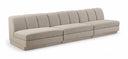Modari 120" Fabric Upholstered 3pc. Armless Modular Sofa - Beige
