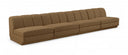 Modari 160" Fabric Upholstered 4pc. Armless Modular Sofa - Brown