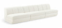 Modari 120" Fabric Upholstered 3pc. Armless Modular Sofa - Cream