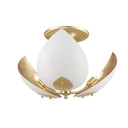 Gold Leaf and White Lotus Semi Flush 19" x 13.5" by Hudson Valley