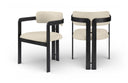 Aurum Vegan Leather Upholstered And Matte Black Iron Frame Dining Chair - Beige