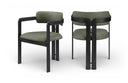 Aurum Vegan Leather Upholstered And Matte Black Iron Frame Dining Chair - Green
