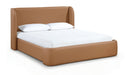 Warby Vegan Leather Upholstered Bed - Cognac