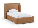 Warby Vegan Leather Upholstered Twin Bed - Cognac