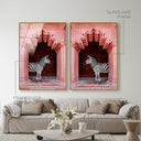 Zebras Apartment is Coral Pink Set