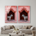 Zebras Apartment is Coral Pink Set