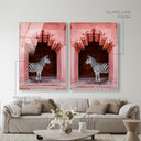 Zebras Apartment is Coral Pink Set