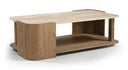 Calabria Genuine Marble And Oak Wood Coffee Table - Brown