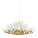 Gold Leaf Lotus Chandelier 54" x 27.5" by Hudson Valley