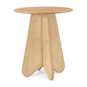 Butterfly 36" Solid Wood And Natural Cane Bar Height Table - Natural