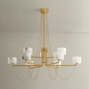 Vintage Brass Bunda Chandelier 47" by Corbett Lighting, view 4