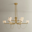 Vintage Brass Bunda Chandelier 47" by Corbett Lighting, view 3