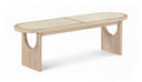 Canovia Solid Wood And Faux Cane Bench - Natural
