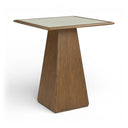 Atrium 36" Glass And Cane Top With Solid Wood Base Bar Height Table - Brown Walnut