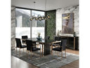 Paxton Modern Round Glass & Rosegold Dining Table