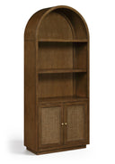 Botanical Natural Cane And Solid Wood Bookcase - Brown
