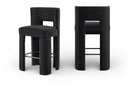 Zuno Velvet Performance Fabric Upholstered Bar Stool - Black