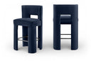 Zuno Velvet Performance Fabric Upholstered Bar Stool - Blue