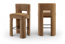 Zuno Velvet Performance Fabric Upholstered Bar Stool - Saddle