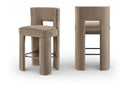 Zuno Velvet Performance Fabric Upholstered Bar Stool - Taupe