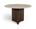Pietra 48" Travertine And Mango Wood Dining Table - Brown