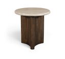 Pietra Travertine And Mango Wood End / Side Table - Brown