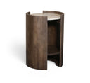 Solstice Travertine And Mango Wood End Table - Brown