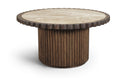 Elvira Genuine Marble And Mango Wood Coffee Table - Beige Brown