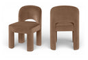 Celine Velvet Performance Fabric Upholstered Dining Chair - Brown