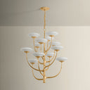 Vintage Gold Leaf Pluro Chandelier 34" by Corbett Lighting, view 3