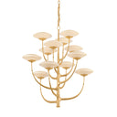Vintage Gold Leaf Pluro Chandelier 46" by Corbett Lighting, view 6