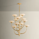 Vintage Gold Leaf Pluro Chandelier 34" by Corbett Lighting