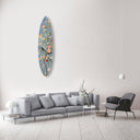 Blooming Dusty Blue Acrylic Surfboard by Oliver Gal, view 4
