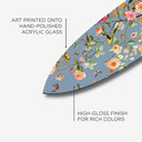 Blooming Dusty Blue Acrylic Surfboard by Oliver Gal, view 3