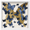 Butterfly Pins Prussian Bleu | Hand Embellished & Sculptural Gold Leaf Art