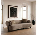 Arnaud - Modern Tan Fabric + Brown Oak Sofa