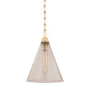 Aged Brass Newbury Pendant 10.75" by Hudson Valley