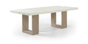 Ananda 84" Genuine Marble Dining Table - White