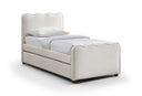 Gatsby Mohair Velvet Upholstered Twin Trundle Bed - Cream