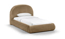 Celine Velvet Upholstered Twin Bed - Beige