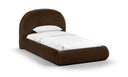 Celine Velvet Upholstered Twin Bed - Brown