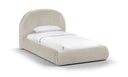 Celine Velvet Upholstered Twin Bed - Cream