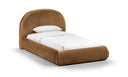 Celine Velvet Upholstered Twin Bed - Saddle