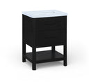 Oakwell 24" Engineered Stone And Solid Wood Bathroom Vanity - Black